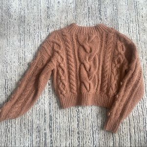 Doen Reed Sweater Alpaca Cable Knit Pop Pom